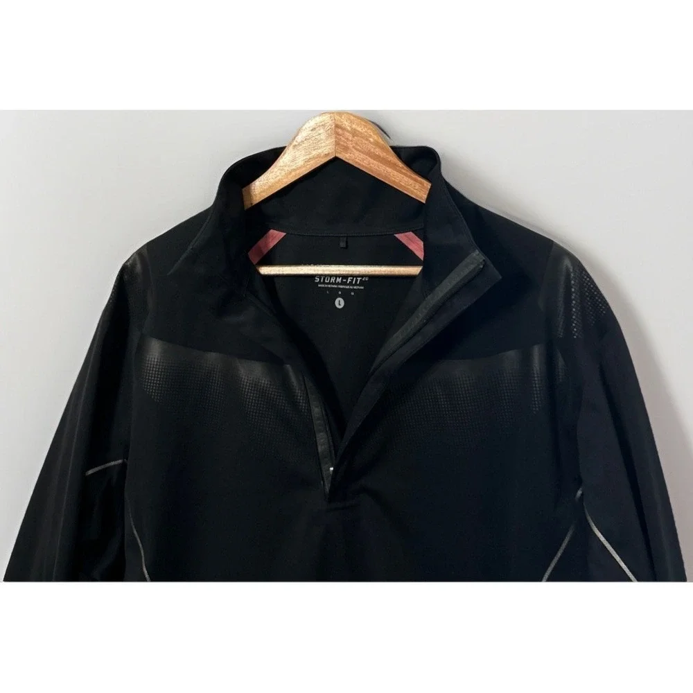MEN'S RARE NIKE GOLF Storm Fit ELITE 1/2 Zip Pullover JACKET BLACK 333099‎ Large